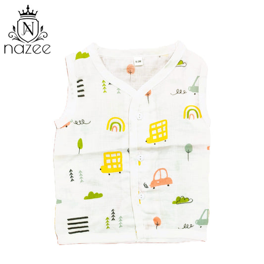 NewBorn Baby Jabla - Sleeveless Button Jabla Top Only - Pack of 2 (Model: JB-SL-B-1-202)