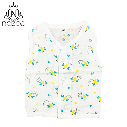 NewBorn Baby Jabla - Sleeveless Button Jabla Top Only - Pack of 2 (Model: JB-SL-B-1-204)