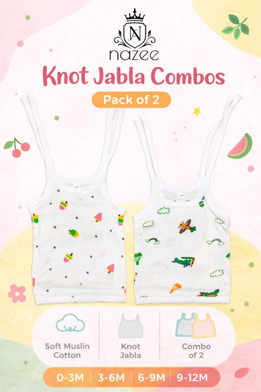 NewBorn Baby Jabla - Knot Jabla Top Only - Pack of 2  (Model: JB-K-1-205)