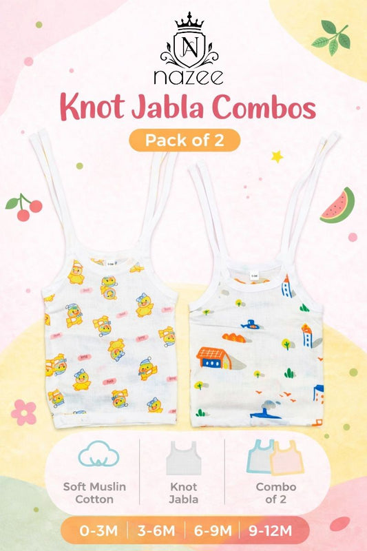 NewBorn Baby Jabla - Knot Jabla Top Only - Pack of 2  (Model: JB-K-1-204)