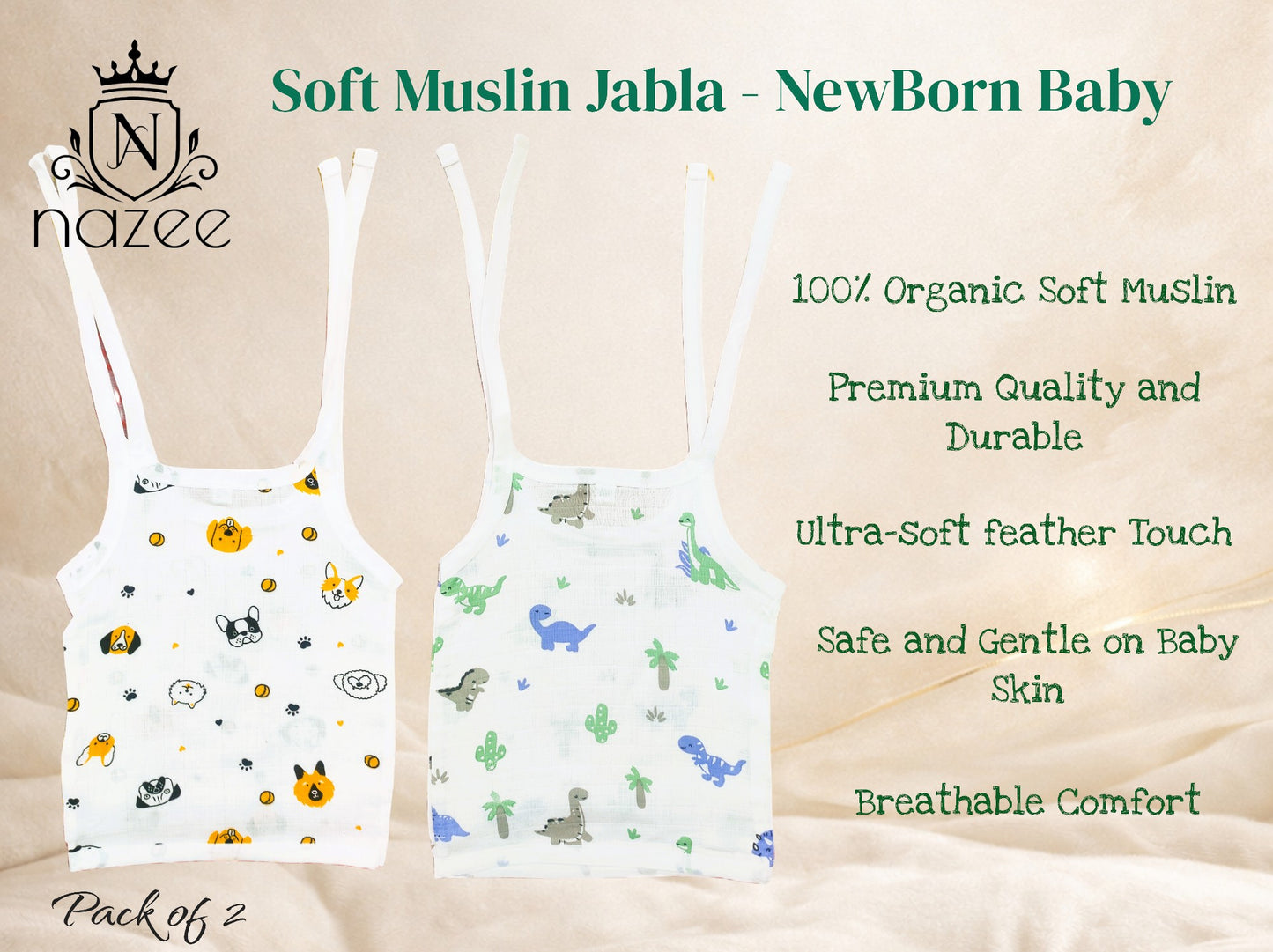 NewBorn Baby Jabla - Knot Jabla Top Only - Pack of 2  (Model: JB-K-1-202)
