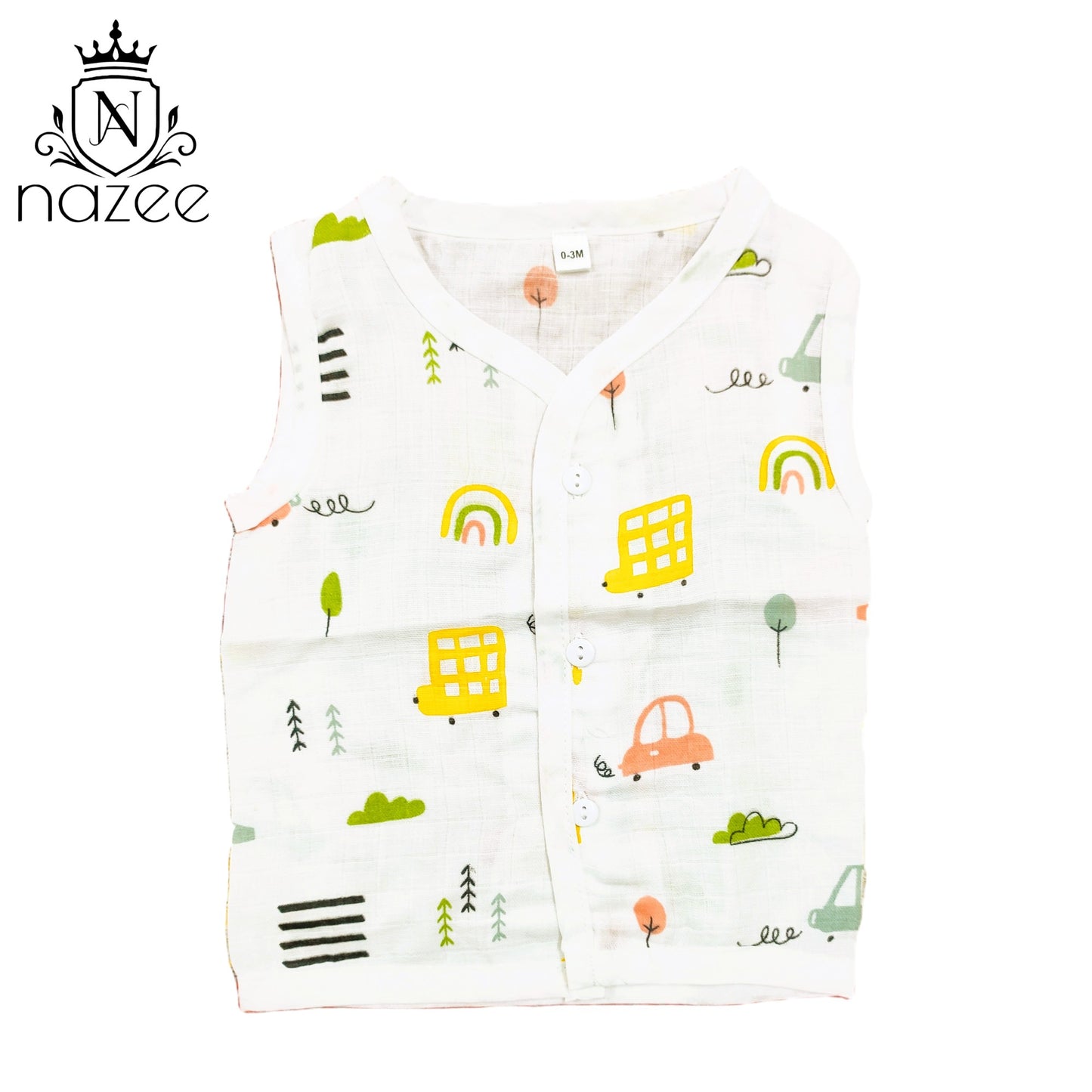 NewBorn Baby Jabla - Sleeveless Button Jabla Top Only - Pack of 2  (Model: JB-SL-B-1-202)