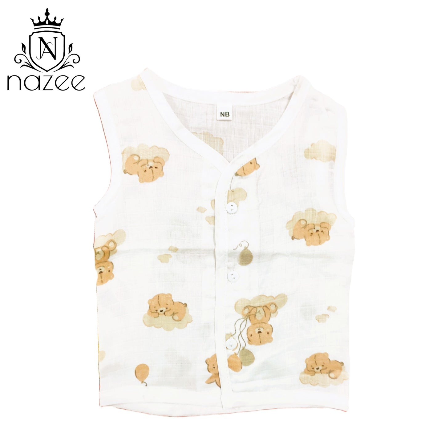 NewBorn Baby Jabla - Sleeveless Button Jabla Top Only - Pack of 2  (Model: JB-SL-B-1-202)