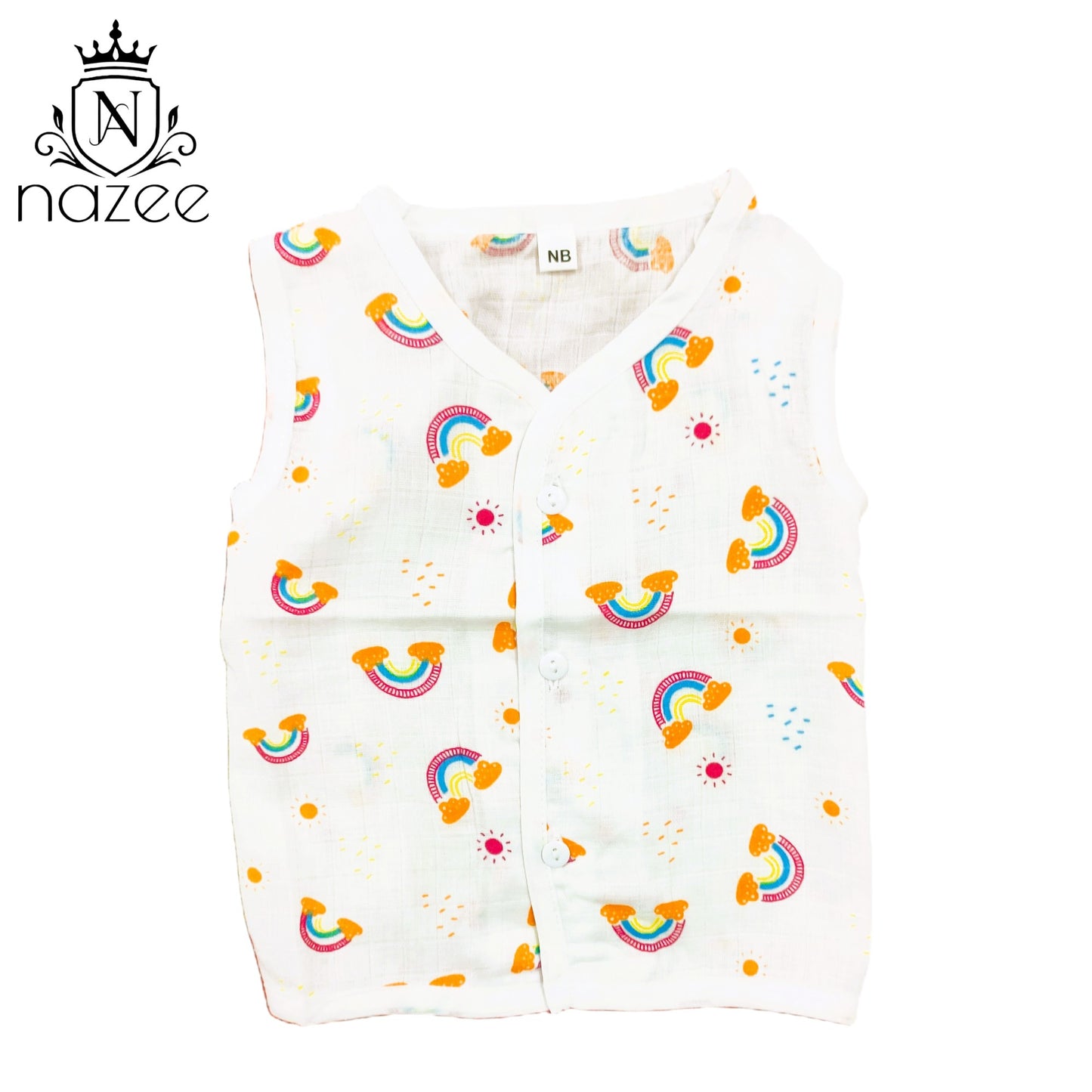 NewBorn Baby Jabla - Sleeveless Button Jabla Top Only - Pack of 2  (Model: JB-SL-B-1-203)