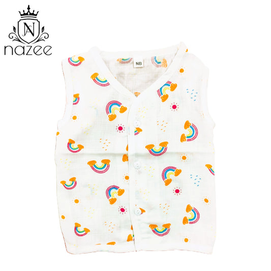 NewBorn Baby Jabla - Sleeveless Button Jabla Top Only - Pack of 2  (Model: JB-SL-B-1-203)