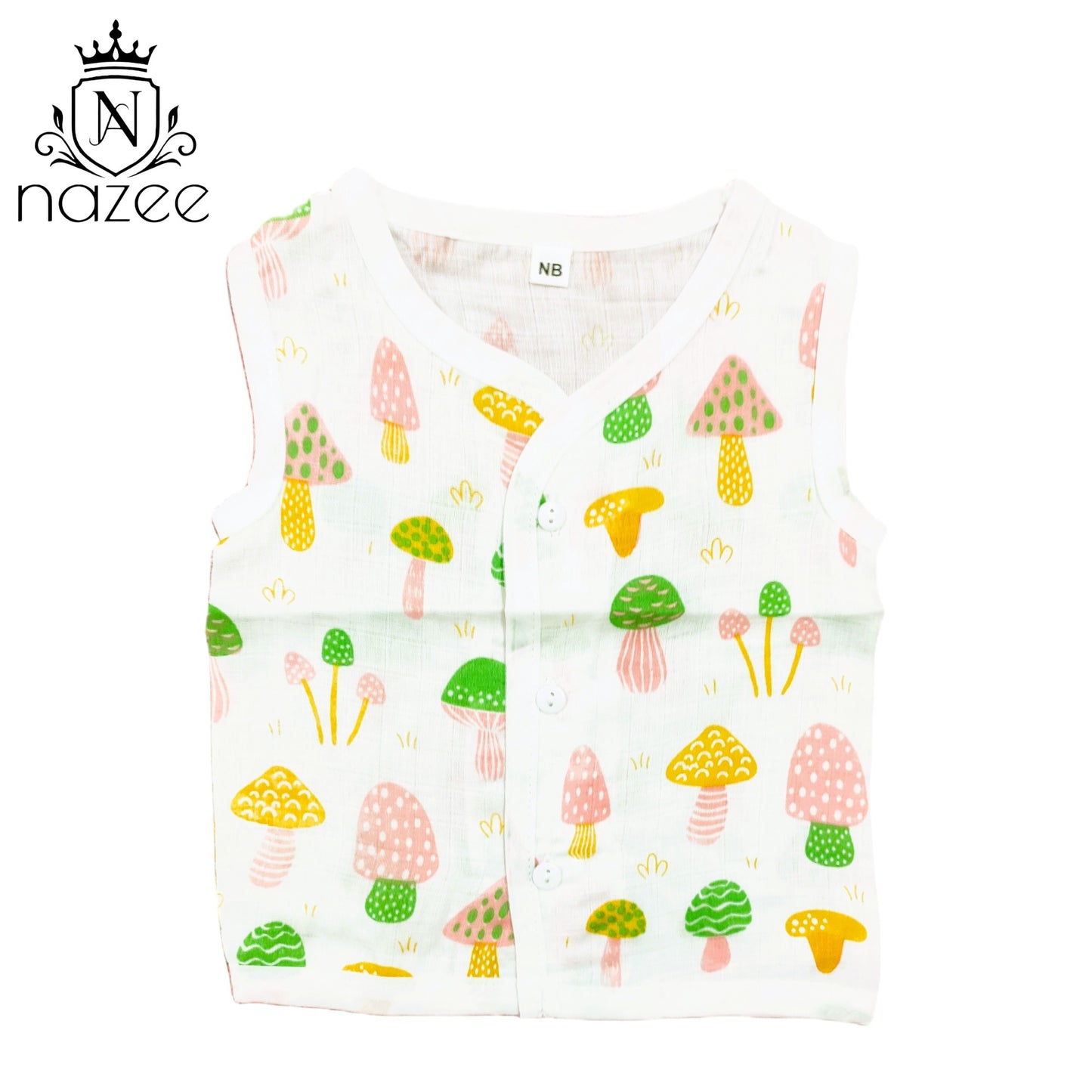 NewBorn Baby Jabla - Sleeveless Button Jabla Top Only - Pack of 2  (Model: JB-SL-B-1-203)