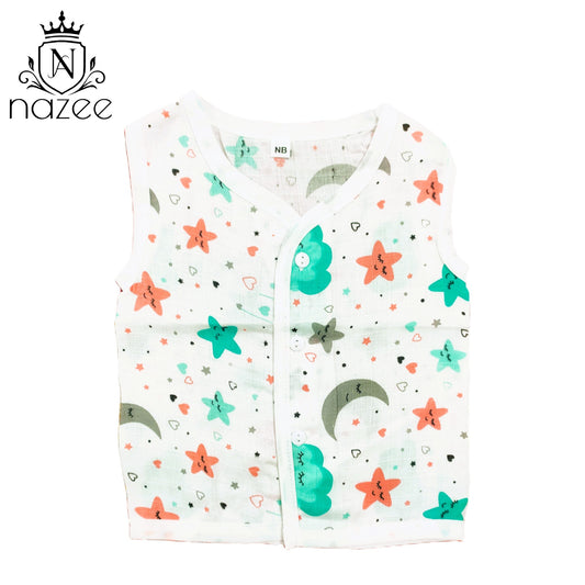 NewBorn Baby Jabla - Sleeveless Button Jabla Top Only - Pack of 2  (Model: JB-SL-B-1-205)