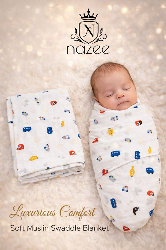 NewBorn Baby Swaddle - 100% Organic Muslin - 100x100cm - Pack of 1 (Model: SW-1-105)